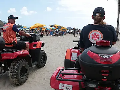 O Samu terá operação para reforço a segurança de quem frequenta as praias de Santos.