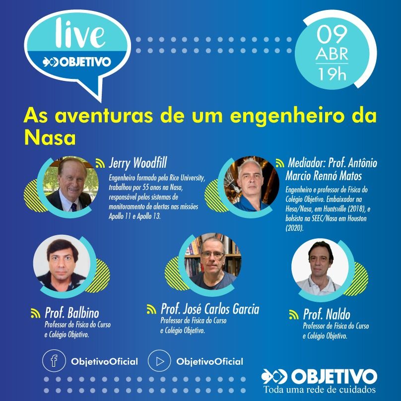 Objetivo promove live com o engenheiro espacial responsável pelo resgate da nave Apollo 13