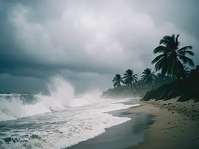 Frente fria se choca com massa de ar quente no litoral de SP causando tempestades severas.