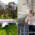 Avião Boeing 737 comprado pela internet vira atração em fazenda de Goiás