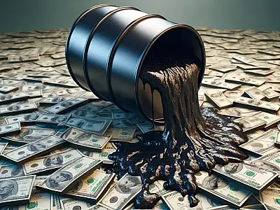 Barril de petróleo sobre dólares