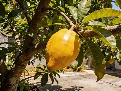 A polpa dessa fruta apresenta uma consistência densa e seca, algo que remete imediatamente à textura de uma gema de ovo cozida.