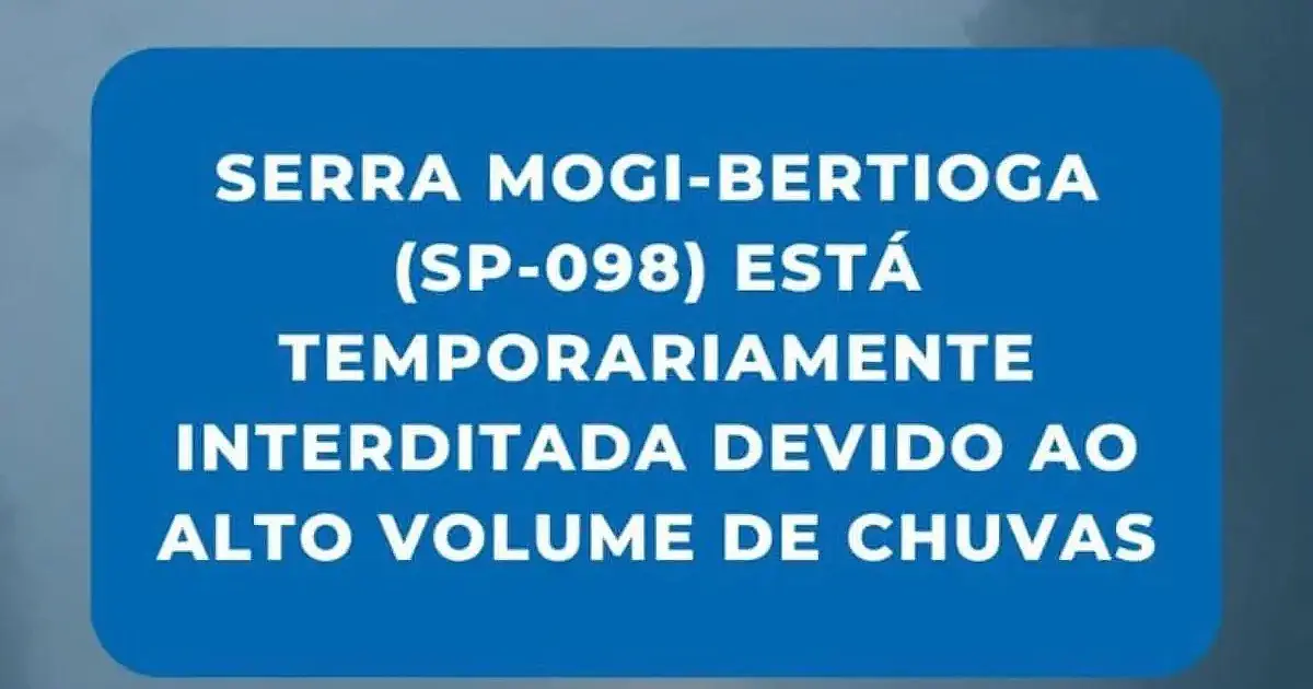 Rodovia Mogi-Bertioga é interditada após fortes chuvas neste domingo (4)